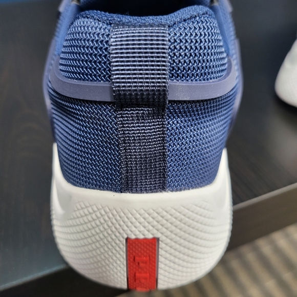 Prada Americas Cup Rubber-Trimmed Mesh Sneakers Blue/white..Size 40 - Picture 6 of 11